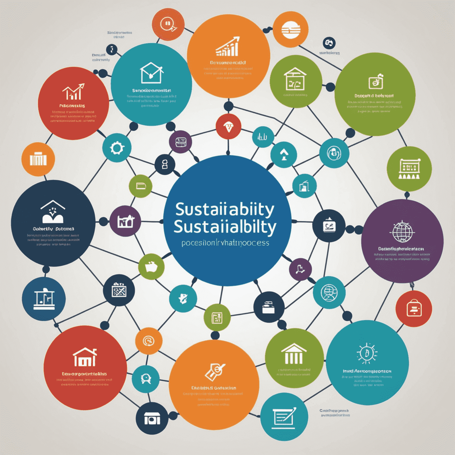 Diagram illustrating the integration of sustainability considerations into public sector decision-making processes, showing interconnected nodes representing different departments and stakeholders